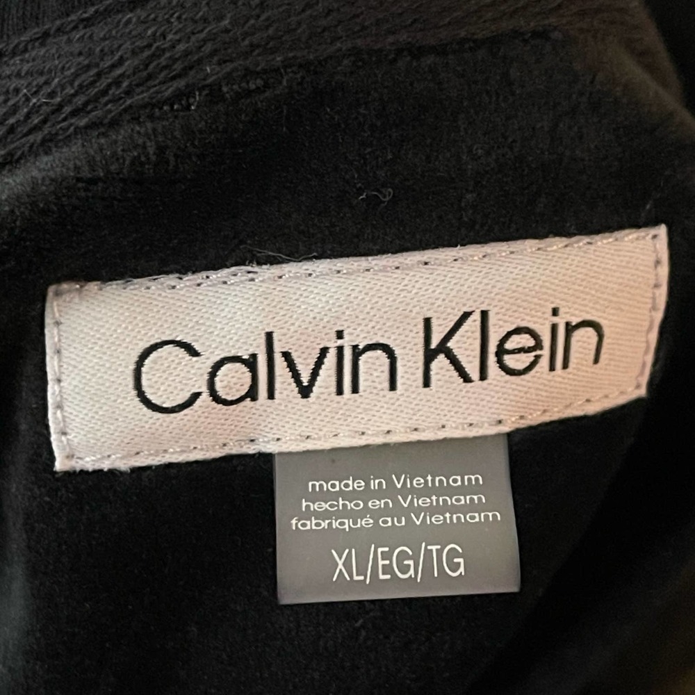 New Calvin Klein Velour Hoodie Black Dress Size XL - Picture 12 of 14